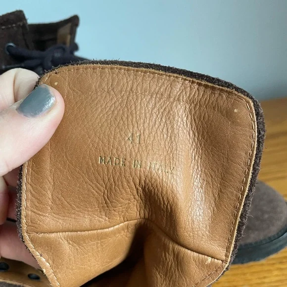 Christian Kimber x Eidos Brown Suede Combat Boots Men’s Size 8 - Picture 3 of 5